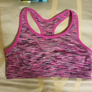 Pink Reebok High Cut Sports Bra, L